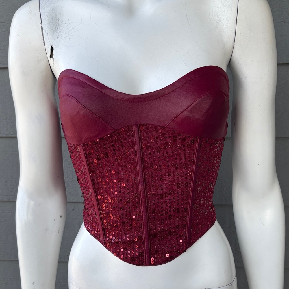 Hera Collection Burgundy Sequin Bandeau